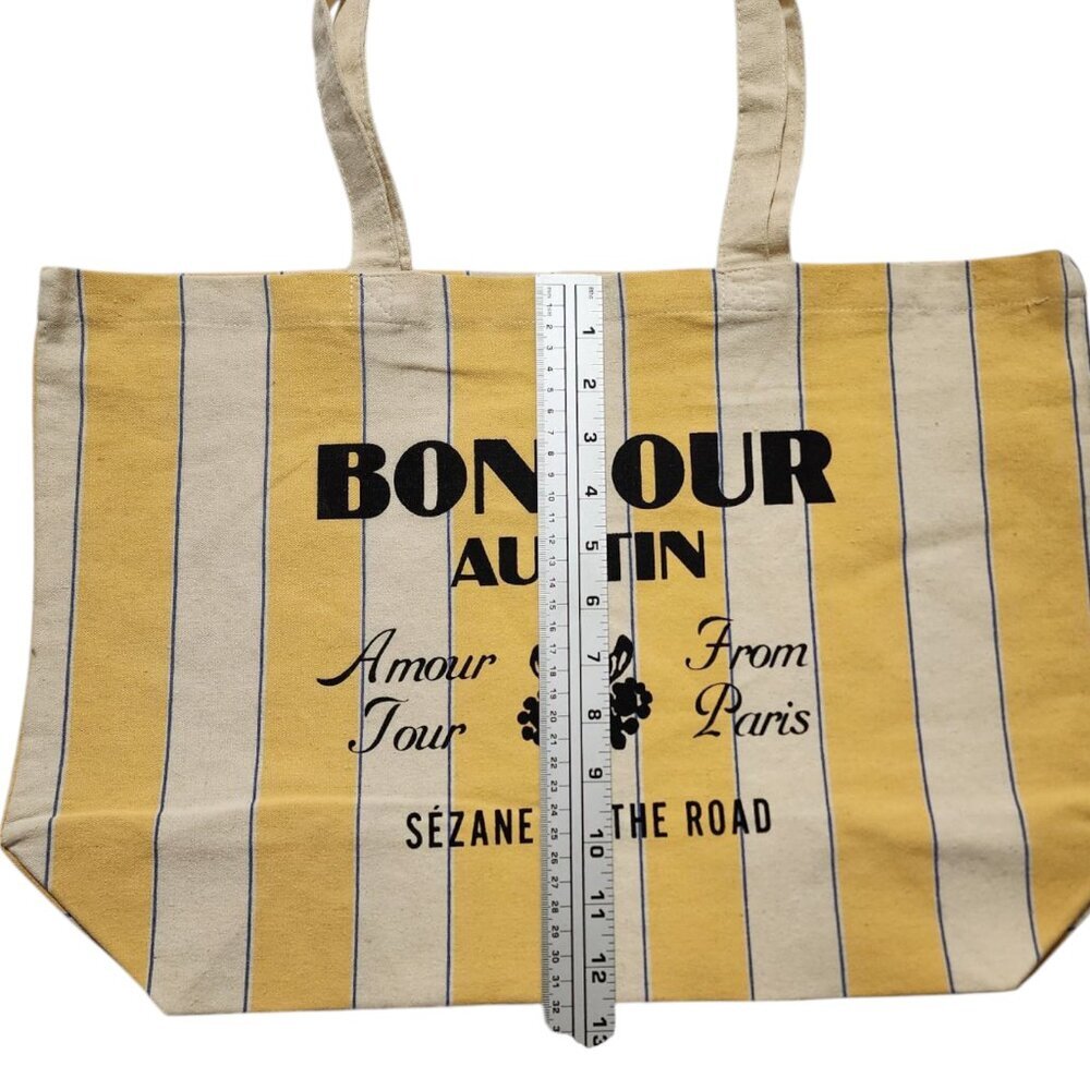 Sézane Bonjour Austin Amour Tour From Paris Tote‎ Bag Stripe - Picture 6 of 8